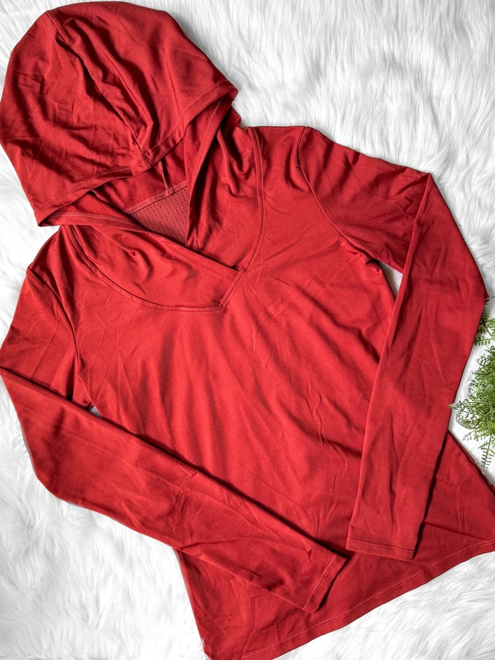 Lululemon Running Cross Back Long Sleeve Mesh Cayenne Rustic Clay Top Women 4